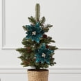 thumbnail image 4 of Christmas Velvet Magnolia Flowers, Artificial Poinsettia Stems, Velvet Texture, Christmas Tree Ornaments, Home Table Decorations For Holiday Party Decor Green, 4 of 5