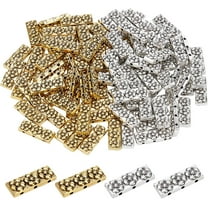 1 Box 100pcs 3 Hole Spacer Beads Rectangle Bar Metal Beads with Flower Tibetan Beads Multi Strand Alloy Spacers Bar Link Connectors for Summer Bracelet Necklace Jewelry Making