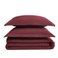 thumbnail image 5 of Brooklyn Loom Solid 100% Cotton Percale Burgundy 3-Piece Full/Queen Comforter Set, Solid Casual themed, Adult Bedding, OEKO-TEX Certified, 5 of 9