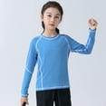 thumbnail image 5 of GYRATEDREAM Kids Boys Girls Athletic Shirts Short Sleeve Dry Fit Sports T-Shirts Tops Crew Neck Basic Activewear Performance Clothing for 9-10T Blue, 5 of 9