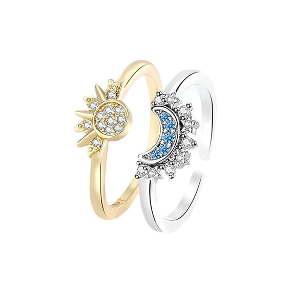 Womens Rings,Engagement Rings,Sun and Moon Couple's Ring,Jewelry,Adjustable Rings