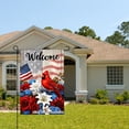thumbnail image 2 of Welcome American Flag Cardinal And Flowers Garden Flag For Home Outdoor Garden Yard Decor 12x18 Inch, 2 of 5