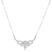 Orchid Jewelry Cubic Zirconia 925 Sterling Silver Fashion Necklace