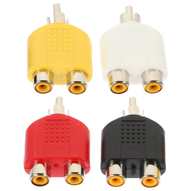 4 divisores RCA macho a doble RCA hembra, adaptador Y, adaptador doble RCA hembra.