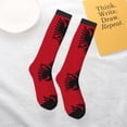 thumbnail image 6 of Women's Knee High Socks Albania Flag Thermal Soft Knee Long Socks, 6 of 7