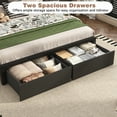 thumbnail image 5 of Fastroby Queen Bed Frame with Storage Headboard & Drawers, Farmhouse Style, No Box Spring Needed, Black, 5 of 10