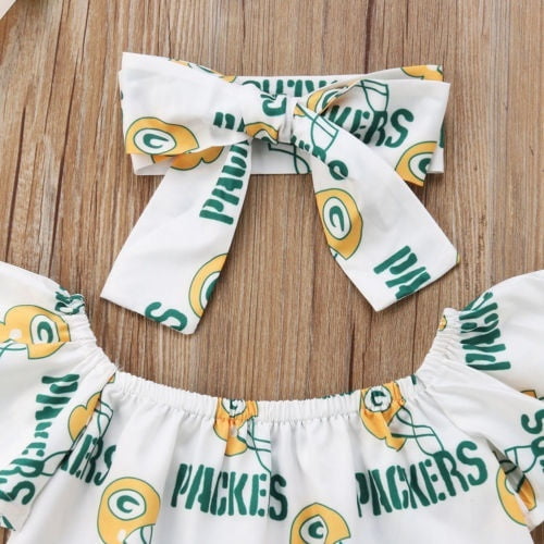 Green Bay Packers Baby Girl Outfit, 3pc Set