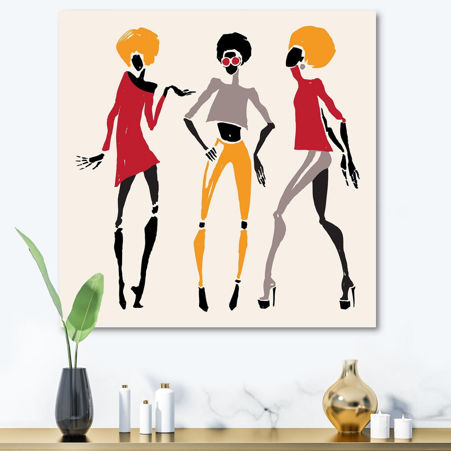 Designart African American Women Silhouettes I Canvas Wall Art