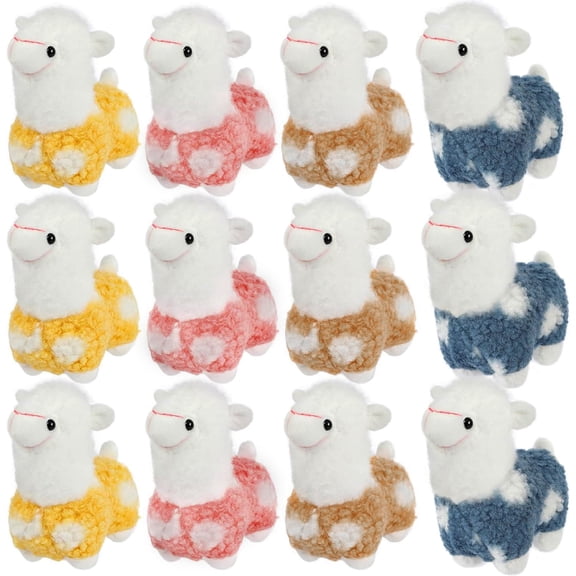 Alficedo 12-Pack Plush Toy Set, Cute Alpaca Plush Keychain for Boys and Girls