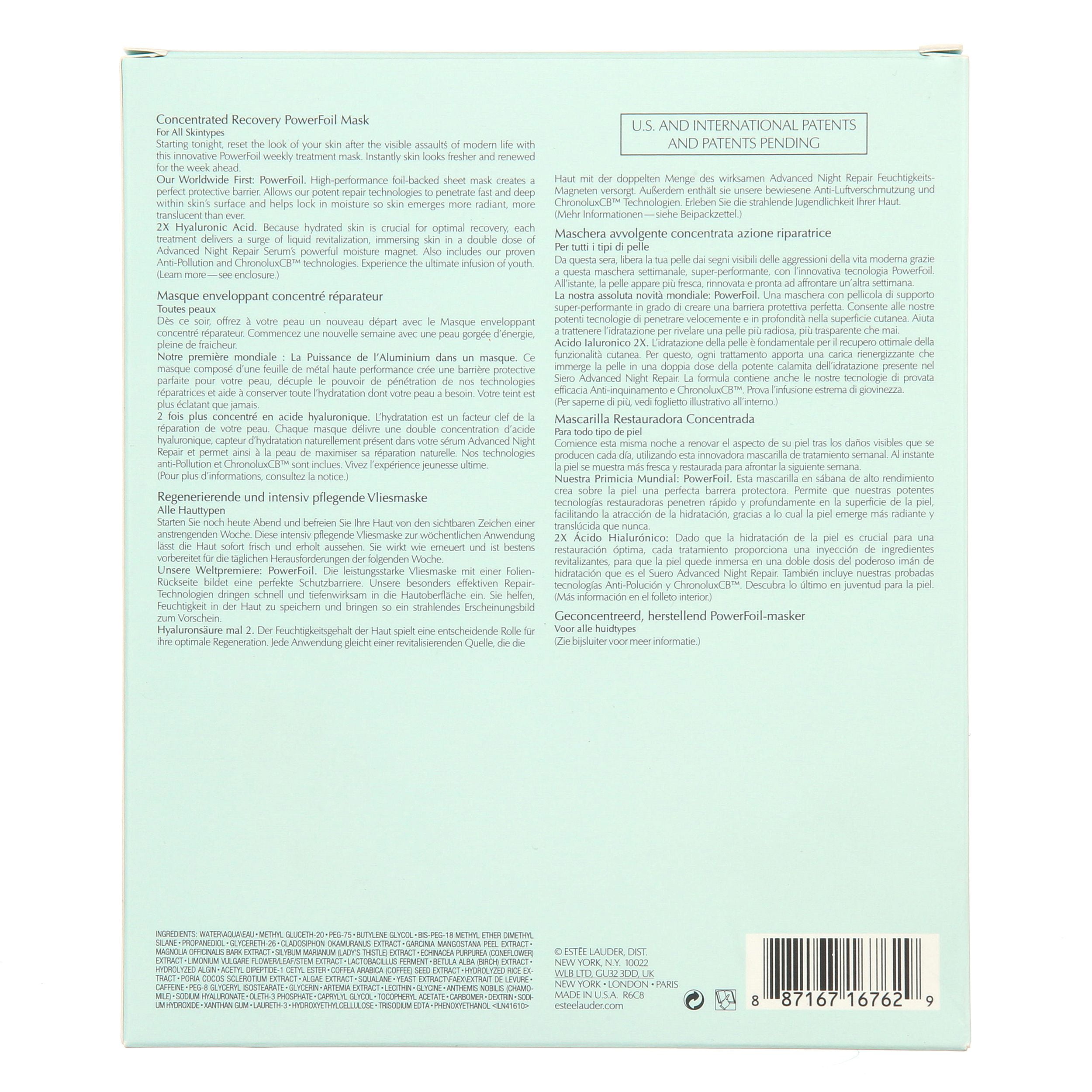 Estee Lauder Advanced Night Repair Concentrated Recovery Powerfoil Face Mask, 4 Ct