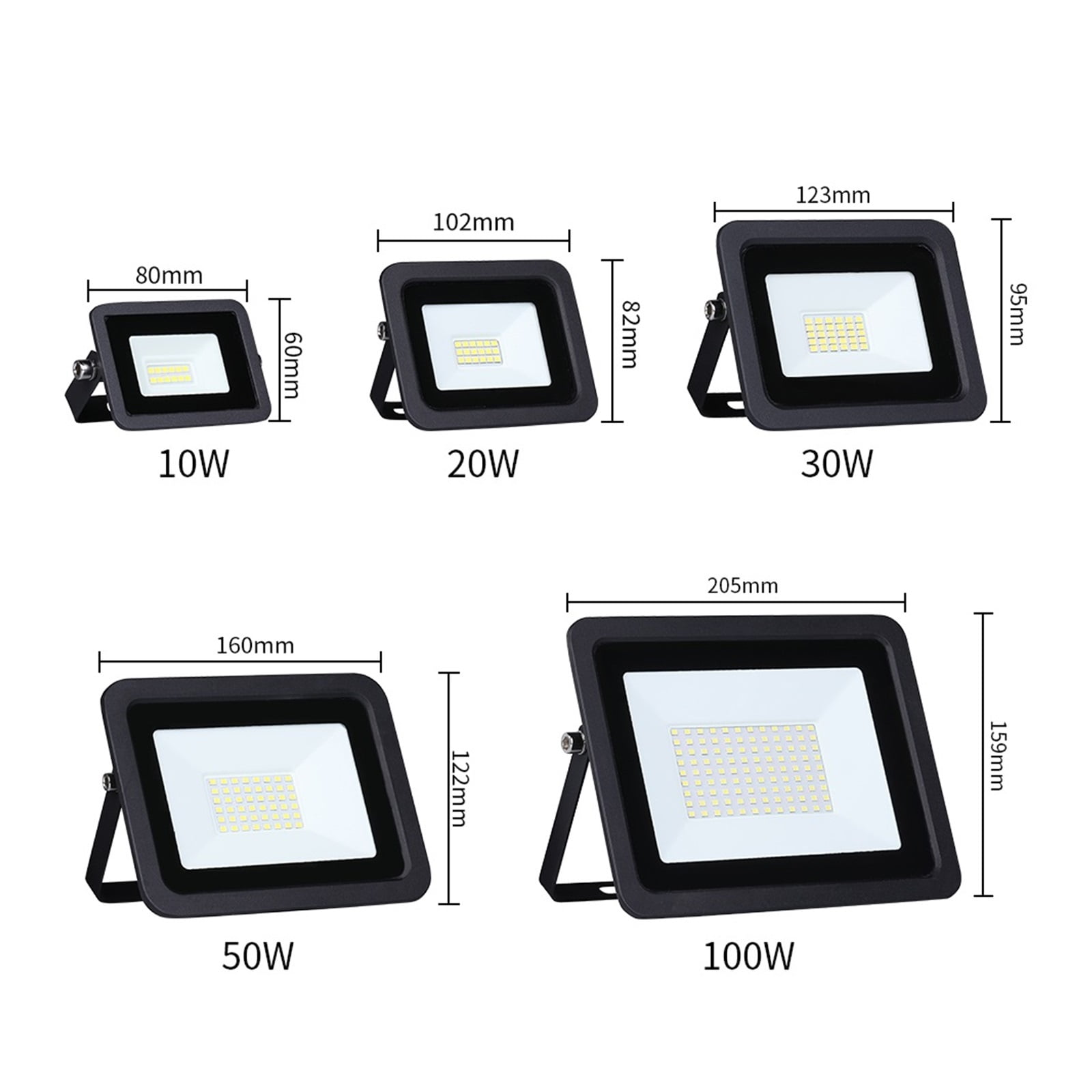 300W 200W 100W LED Flood Light 10W 20W 30W 50W High Brightness IP68 Waterproof Outdoor Lighting LED Spotlight Wall Floodlights ,Easy to Install