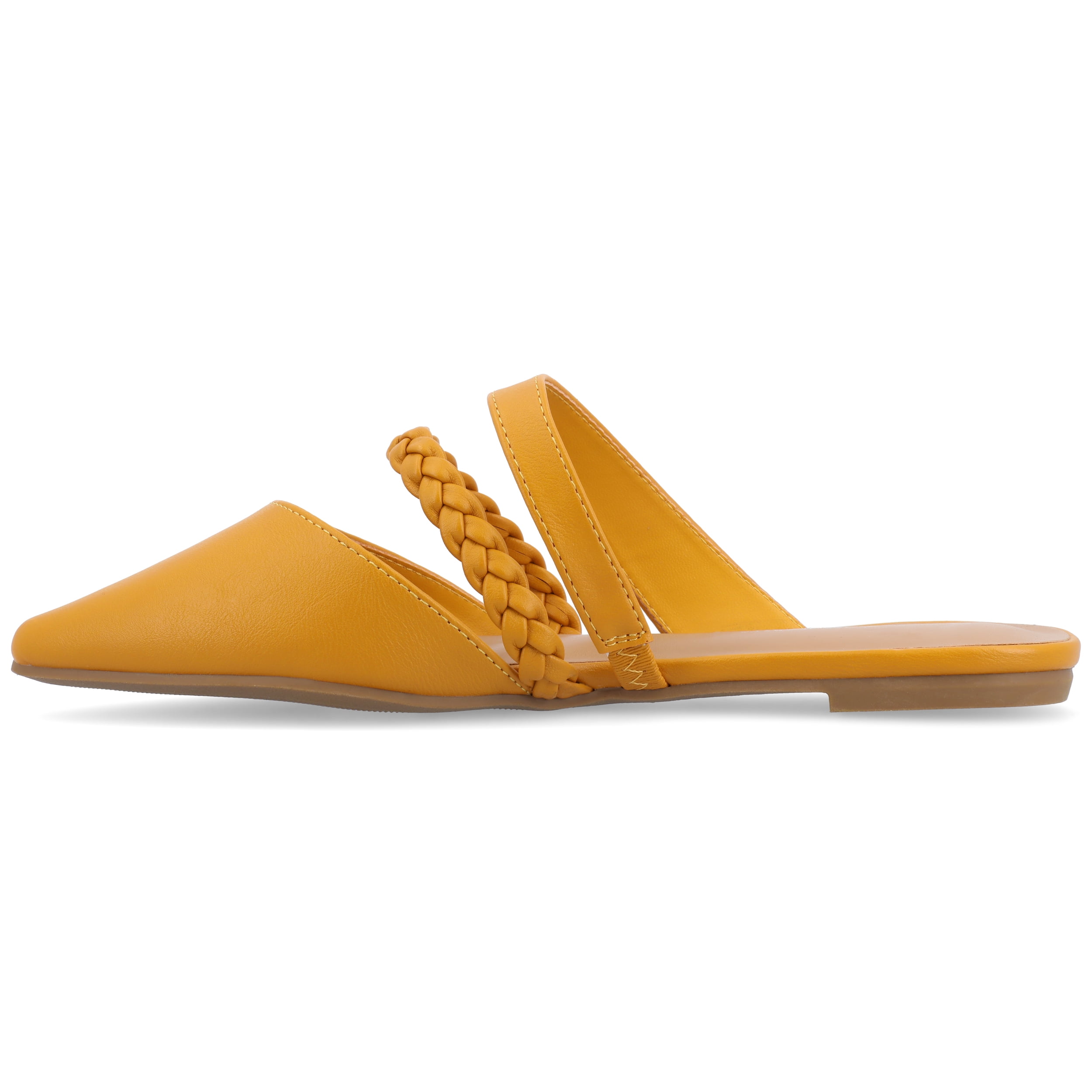 Journee Womens Olivea Narrow Width Slip On Almond Toe Mules Flats