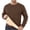 Brown, variant on Men's Round Neck Loose Fit Sweater Plus Velvet Thickened for Spring Autumn Winter Comfort Hoodless Long Sleeve Top XXL Size Army Green