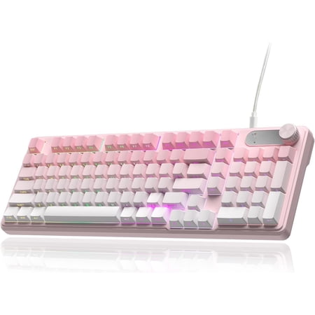 IP98 Gaming Keyboard - Wired Keyboard with Backlighting, IPX8 Water Resistance, and Side Printed PBT Translucent Keycaps, Suitable for Gaming or Work ( White)