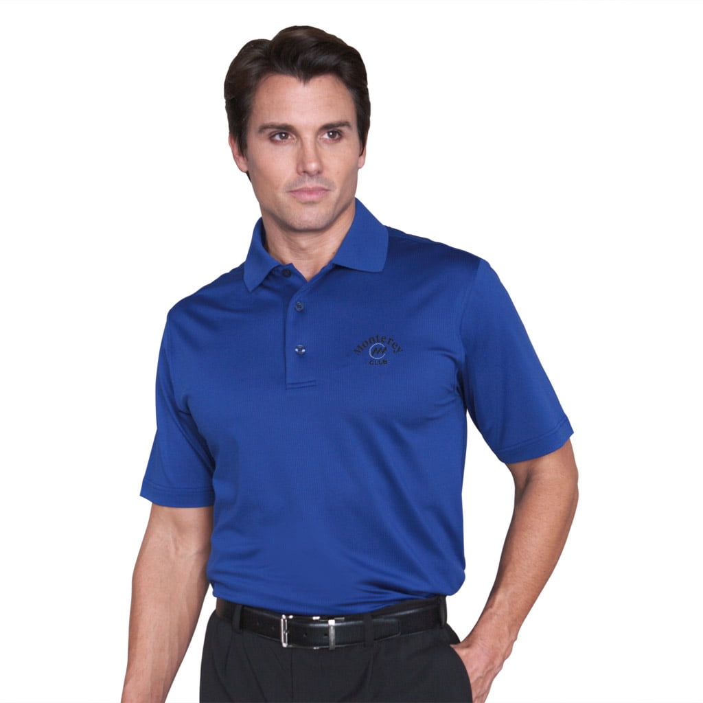 Monterey Club Men's Drizzle Texture Solid Golf Polo Shirt 1088