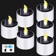 thumbnail image 3 of 6 Piezas Velas Solares de Té, Velas Solares Impermeables para Exteriores, Velas LED Parpadeantes Sin Llama con Sensor de Luz., 3 of 5