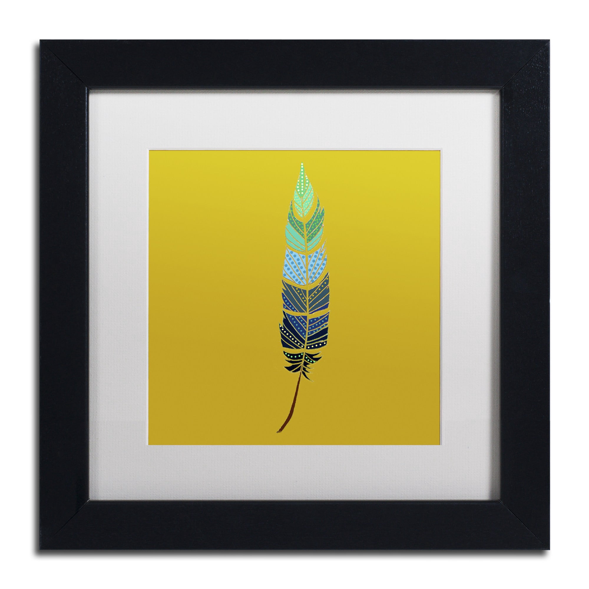 Trademark Fine Art "Plume 2" Canvas Art by Sylvie Demers, White Matte, Black Frame