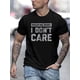 thumbnail image 1 of Men's Breathable "I Don't Care" Graphic Print Running Tee - Comfortable Summer Sportswear, Black Casual Round-Neck Cotton Shirt for Casual Attire, Adult Tshirt | Bold Graphic Tee, Sports T Shirt, 1 of 6