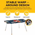 thumbnail image 4 of Japanese Style Table Cloths for 8 Foot Rectangle Tables, Modern Cranes Cherry Flower Wave Navy Blue Patio Waterproof Elastic Fitted Tablecloths, Washable Rectangular Table Cover for Camping, 4 of 8