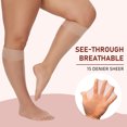 thumbnail image 2 of Manzi 6 Pairs Plus Size Knee High Stockings for Women Sheer Nylons Socks, 2 of 7
