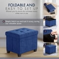 thumbnail image 5 of Ornavo Home Storage Ottoman Small Rectangle Ottoman with Legs, Foot Rest Stool Seat, Load up to 600 LB, for Living Room, Bedroom, Home Office, Dorm - 12 x 16 x 12, Navy Blue, 5 of 6