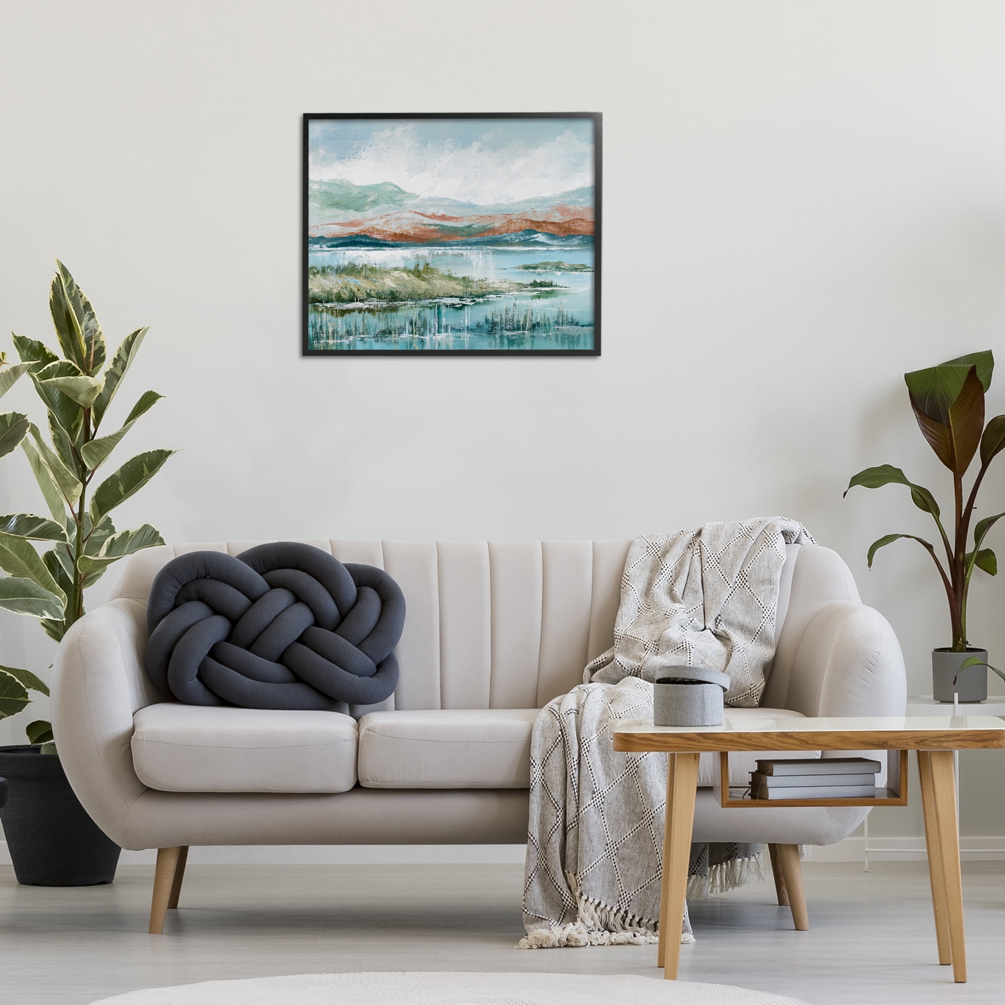 Stupell Industries Western Rustic Landscape Landscape Painting Black Framed Art Print Wall Art, 30 x 24