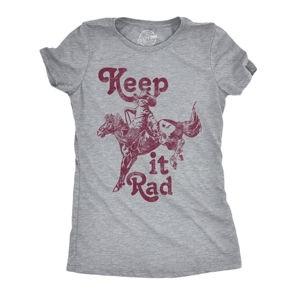 Womens Funny T Shirts Keep It Rad Sarcastic Western Kitten Tee For Ladies Womens Graphic Tees