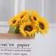 thumbnail image 3 of Xiao Hua 12 girasoles artificiales con tallos de 10 cm de seda a granel para decoración de bodas, hogares, jardines y fiestas al aire libre (amarillos), 3 of 5