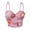 yue866-03-Pink, variant on KHONTS Women's Bustier Tops Floral Corset Top Elegant 3D Flower Beaded Underwire Push up Adjustable Spaghetti Straps Boned Crop Top for Party Wedding Prom 03-Pink XL
