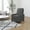 Gray, variant on Merrick Lane Transitional Pushback Recliner with Pillow Style Back and Accent Nail Trim - Manual Recliner in Gray Fabric Upholstery