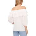 thumbnail image 2 of Women's Challis Ruffled Off-The-Shoulder Top New Ivory M, 2 of 2