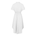 thumbnail image 4 of Vestido camisero de verano con botones para mujer - Prenda de playa de manga corta con bolsillos, 4 of 5