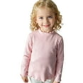 thumbnail image 7 of Teen Kids Thermal Shirt Pink Long Sleeve Shirt Girls Turtleneck Shirt Basic Tops Fall Tops Girls Solid Color Shirts 10-11 Years, 7 of 7