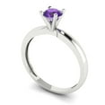 thumbnail image 2 of 0.5 ct Round Cut Natural Amethyst Solitaire Engagement Ring for Women in 18K White Gold, 2 of 5