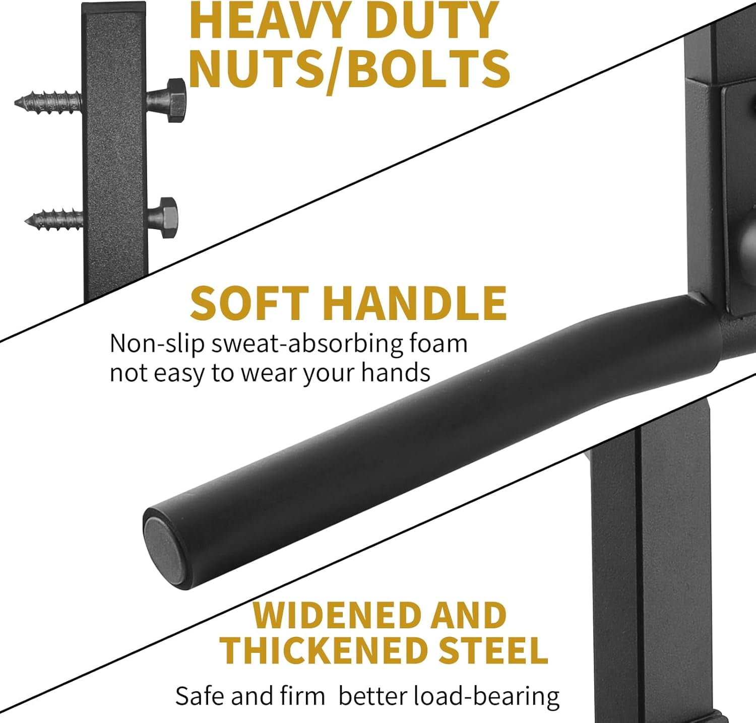 Joist Mount Pull Up Bar, Chin Up Bar Ceiling Mount, Heavy Duty, Workout for Home Gym, 42 inch Wide -Patent Pending