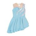 thumbnail image 2 of Alvivi Kids Girls Rhinestone Sleeveless Figure Ice Skating Dress Lyrical Dance Gymnastics Leotard Light Blue 6, 2 of 4
