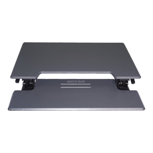 Victor DCX760G High Rise Collection Height Adjustable Standing Desk with Removable Keyboard Tray | Gray | 36†Wide Standing Desk | Professional or Home Use | Compatible with Most Monitor Arms