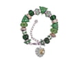 thumbnail image 2 of Two-tone Spider Web Heart with Crystal Spider Green Christmas Bead Bracelet, 2 of 4