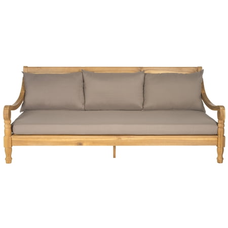 Safavieh Wood Modern Outdoor Daybed, Natural/Taupe
