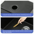 thumbnail image 4 of Logmey 25"x22" Drop-in Black Quartz Composite Sink Top Mount Single Bowl Kitchen Sink with Bottom Grid, 2 Faucet Holes, 4 of 8