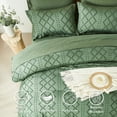 thumbnail image 2 of Flymme Dark Green Comforter Set Queen Size 7 Pieces Bed in a Bag Shabby Chic Bedding Farmhouse Soft Microfiber Boho Bed Set for All Season, 2 of 8