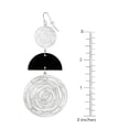 thumbnail image 4 of Beautiful Large Handmade Black and Silver Circles Chic Abstract Lightweight Hoop Statement Earrings – Nickel Free - Hypoallergenic Earwires – Gift for Her, 4 of 4