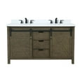 thumbnail image 3 of Marsyas 60 in W x 22 in D Rustic Brown Double Bath Vanity, Cultured Marble Countertop and Faucet Set, 3 of 8