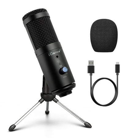 iDance MS1814 6-in-1 PRO Vocal Cardioid Condenser Microphone Plug & Play Studio Recording Microphone for PC Gaming Podcast Broadcast Streaming