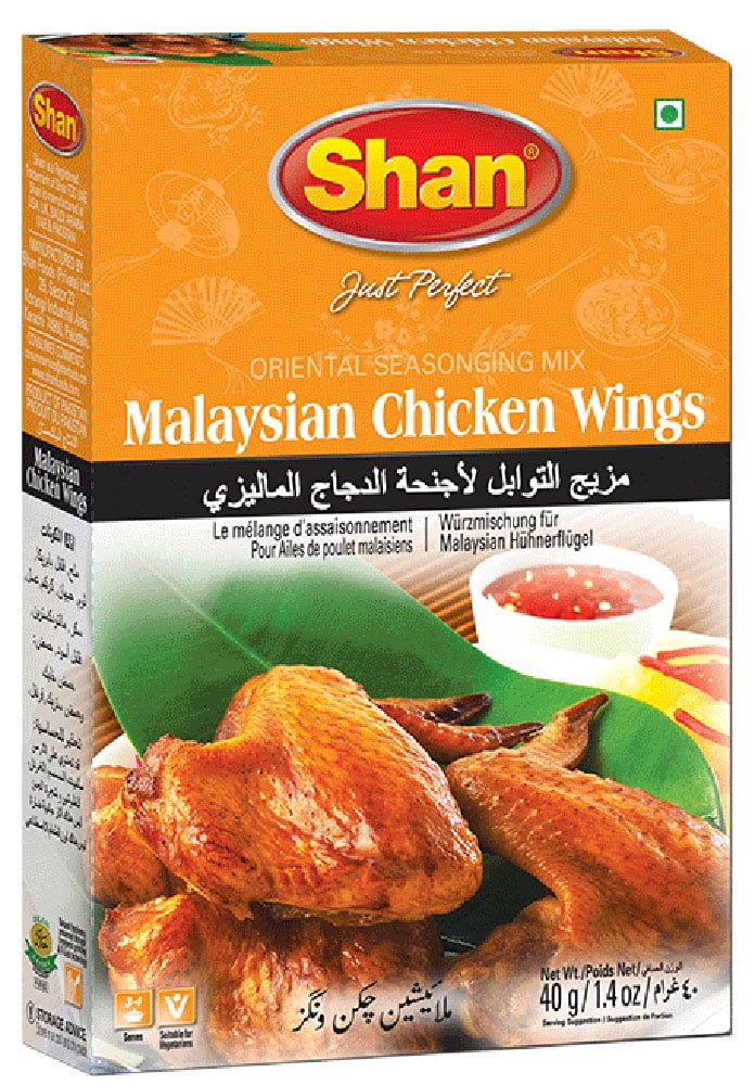 Shan Malaysian Chicken Wings Recipe and Seasoning Mix 40g Powder