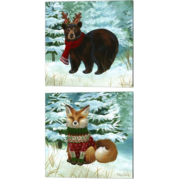 Great Art Now Winterscape A by Kelsey Wilson 2 Piece Canvas Art Set Each 14"W x 14H"