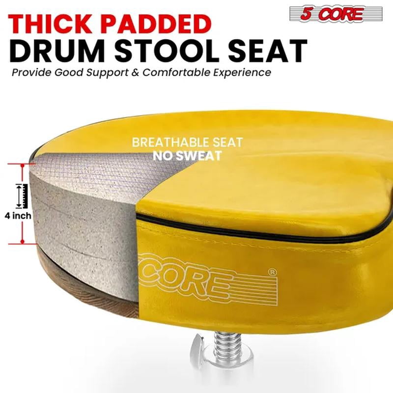 Drum Throne Padded Guitar Stool Saddle Drummer Seat for Adults & Kids