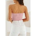 thumbnail image 3 of Womens Tube Tops Summer Sweater Twist Knot Front Knit Bandeau Strapless Ribbed Sleeveless Y2K Corset Crop Top, 3 of 6