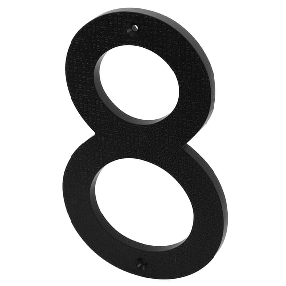 Large 8 Inch Modern Black House Numbers Made of ABS Plastic for Exterior Wall Address Display