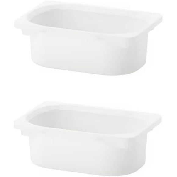 TROFAST Small Storage Box, White Translucent 2 Pack (7 ¾x11 ¾x4)
